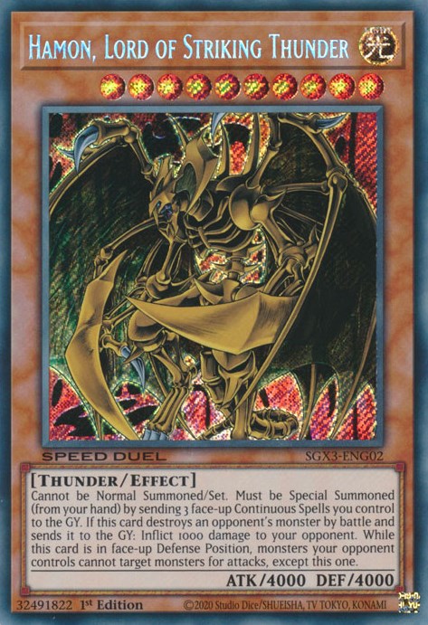 Hamon, Lord of Striking Thunder [SGX3-ENG02] Secret Rare | Gear Gaming Bentonville