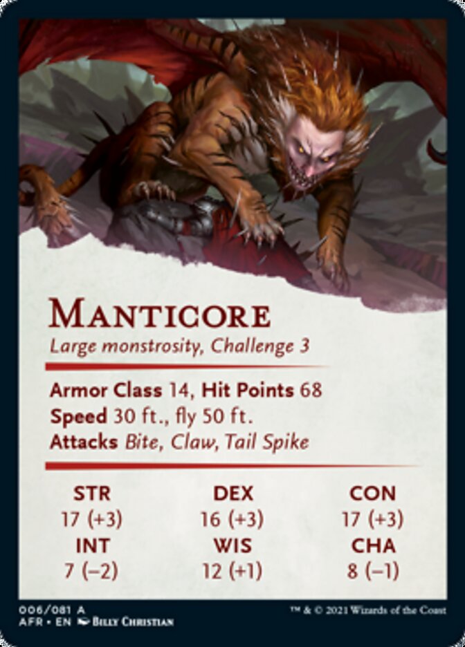 Manticore Art Card [Dungeons & Dragons: Adventures in the Forgotten Realms Art Series] | Gear Gaming Bentonville