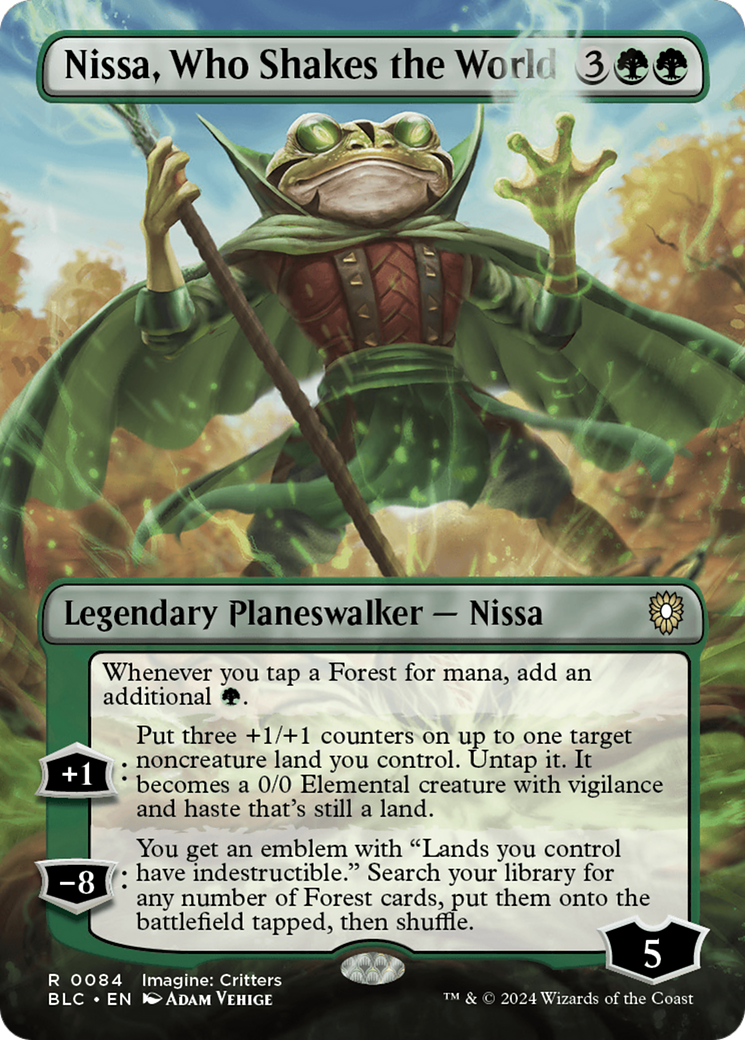 Nissa, Who Shakes the World (Borderless) [Bloomburrow Commander] | Gear Gaming Bentonville