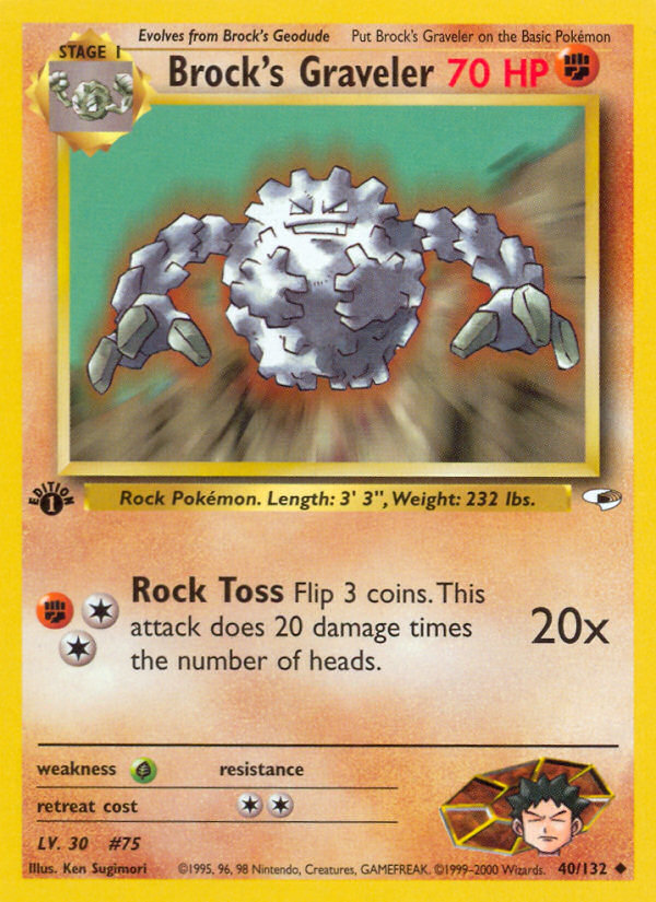 Brock's Graveler (40/132) [Gym Heroes 1st Edition] | Gear Gaming Bentonville