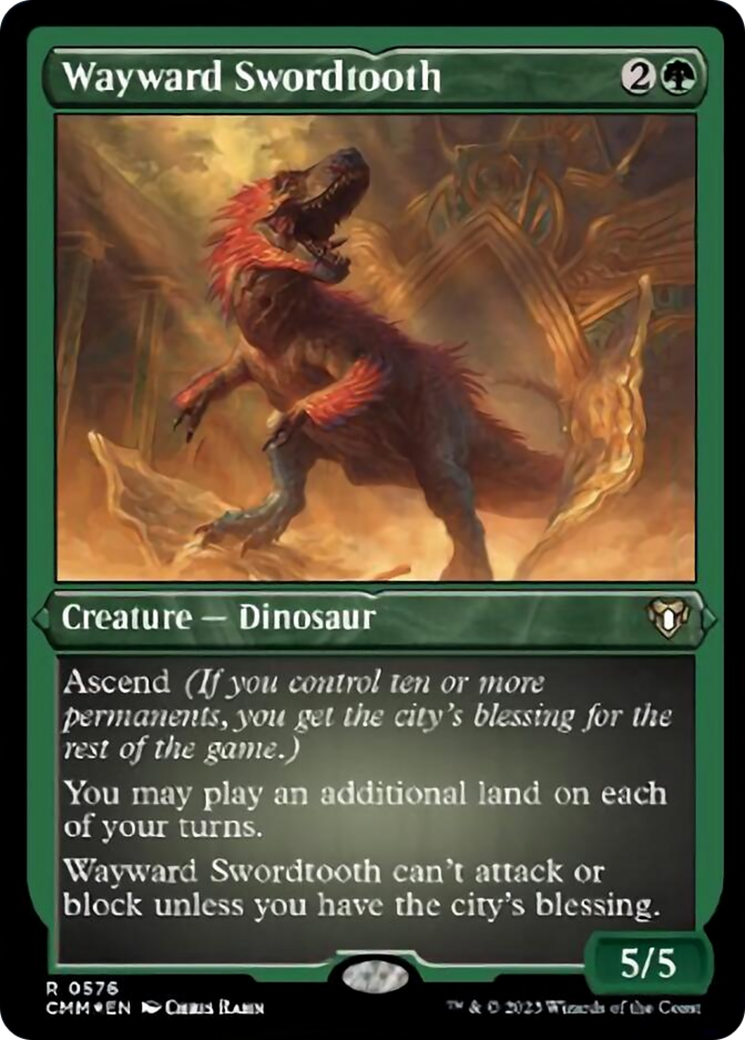 Wayward Swordtooth (Foil Etched) [Commander Masters] | Gear Gaming Bentonville