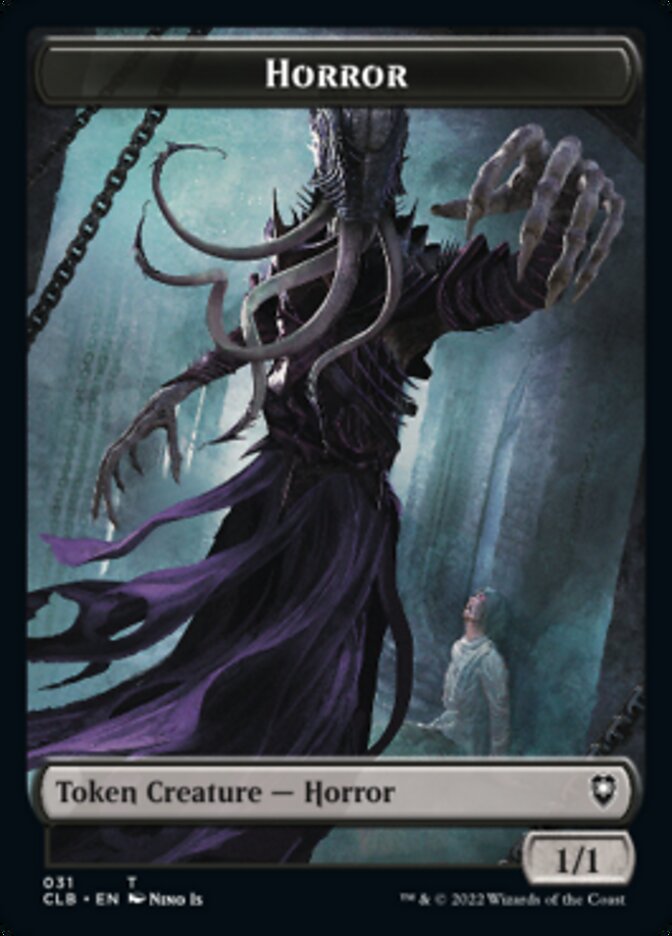 Horror // Centaur Double-Sided Token [Commander Legends: Battle for Baldur's Gate Tokens] | Gear Gaming Bentonville