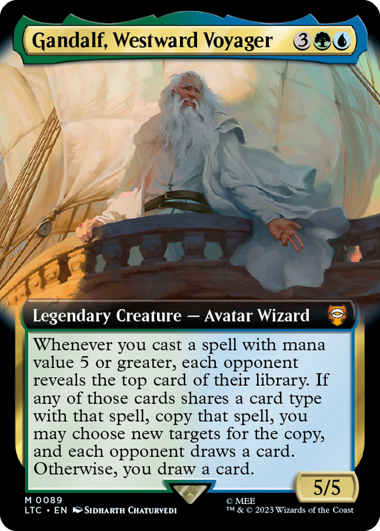 Gandalf, Westward Voyager (Extended Art) [The Lord of the Rings: Tales of Middle-Earth Commander] | Gear Gaming Bentonville