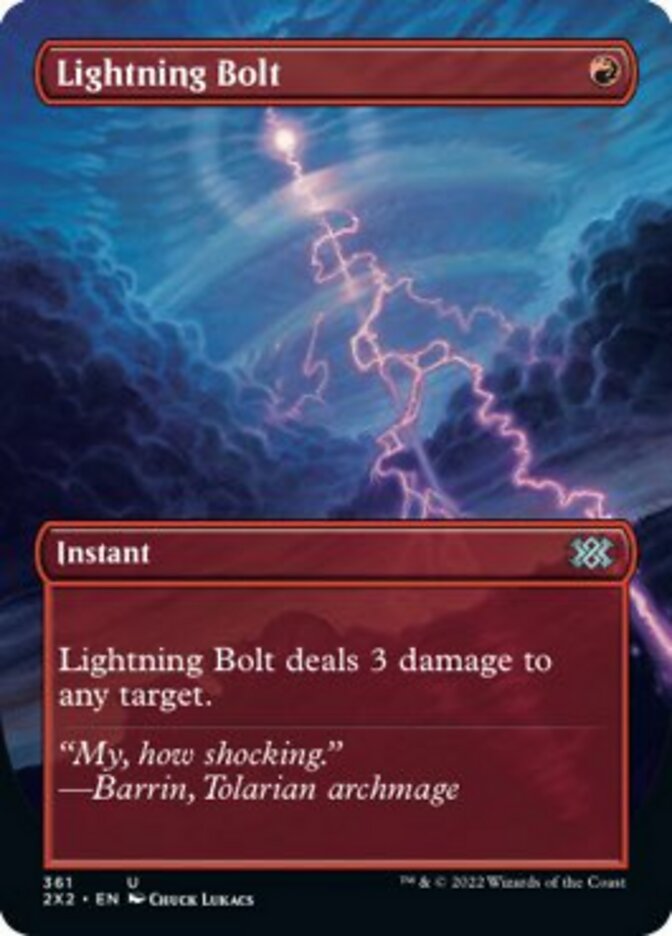 Lightning Bolt (Borderless Alternate Art) [Double Masters 2022] | Gear Gaming Bentonville