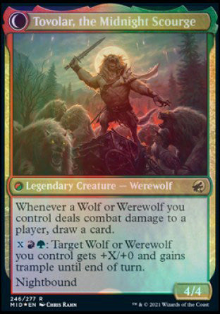 Tovolar, Dire Overlord // Tovolar, the Midnight Scourge [Innistrad: Midnight Hunt Prerelease Promos] | Gear Gaming Bentonville