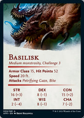Basilisk Art Card (Gold-Stamped Signature) [Dungeons & Dragons: Adventures in the Forgotten Realms Art Series] | Gear Gaming Bentonville