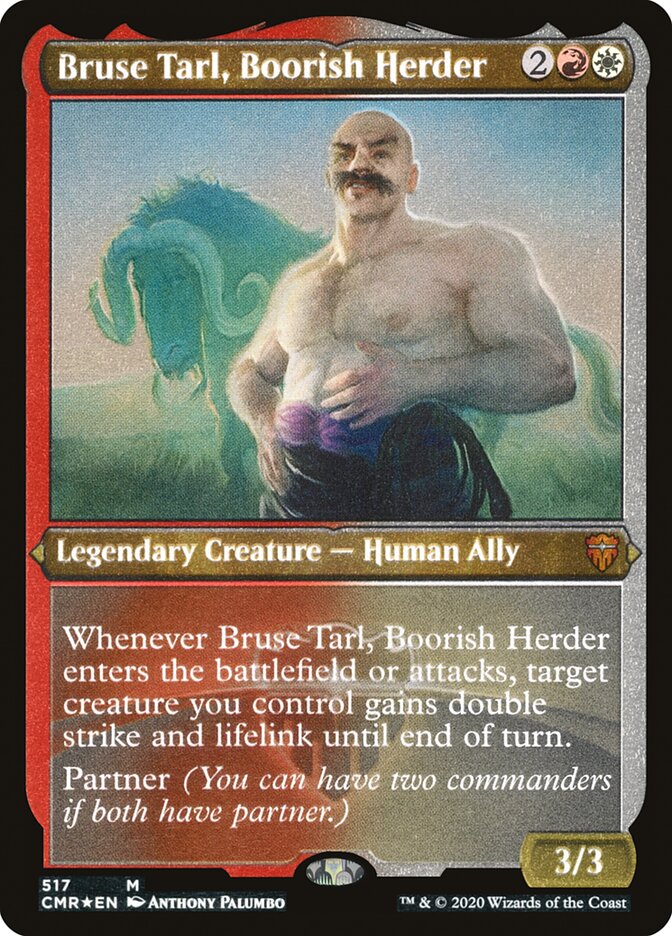 Bruse Tarl, Boorish Herder (Etched) [Commander Legends] | Gear Gaming Bentonville