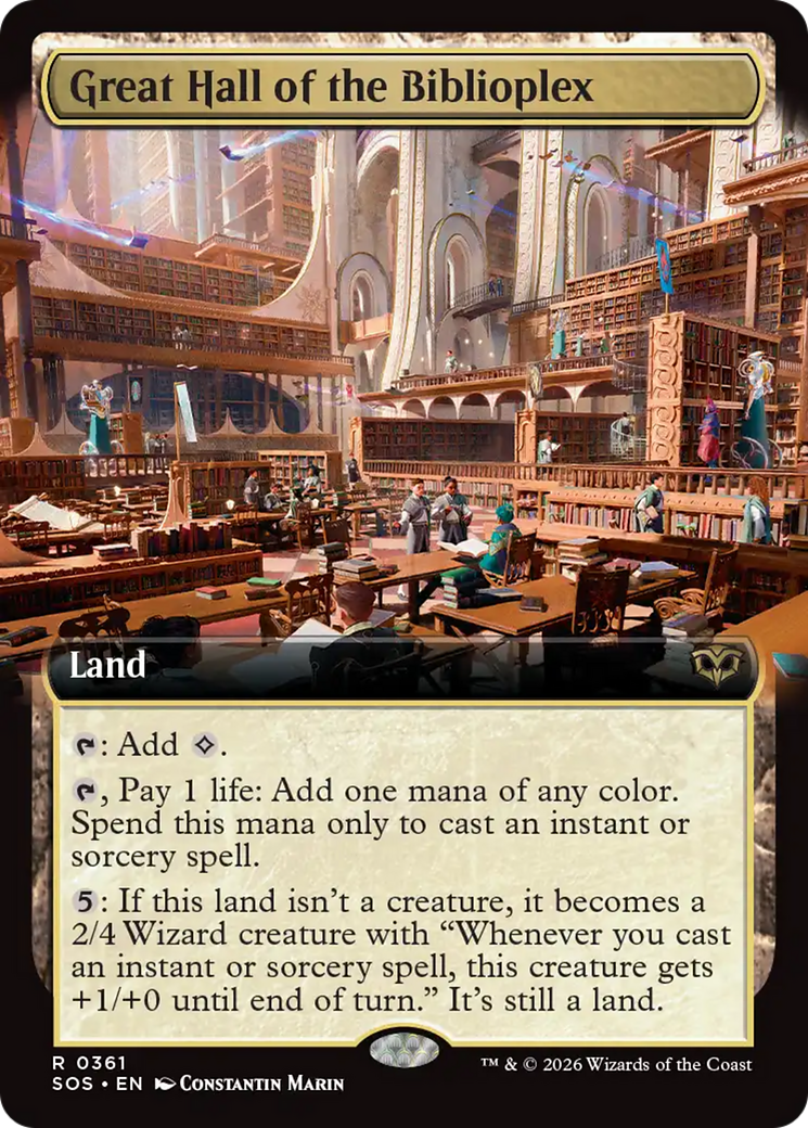 Great Hall of the Biblioplex (Extended Art) [Secrets of Strixhaven] | Gear Gaming Bentonville