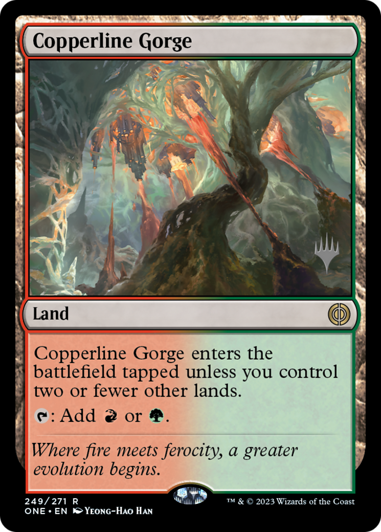 Copperline Gorge (Promo Pack) [Phyrexia: All Will Be One Promos] | Gear Gaming Bentonville