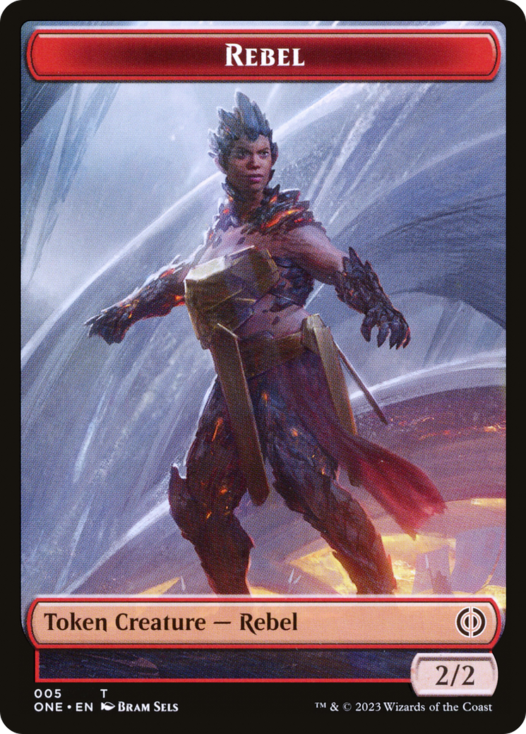 Rebel // Drone Double-Sided Token [Phyrexia: All Will Be One Tokens] | Gear Gaming Bentonville