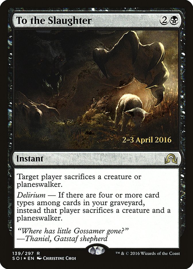 To the Slaughter [Shadows over Innistrad Prerelease Promos] | Gear Gaming Bentonville