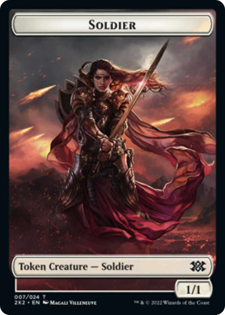 Cat Dragon // Soldier Double-Sided Token [Double Masters 2022 Tokens] | Gear Gaming Bentonville