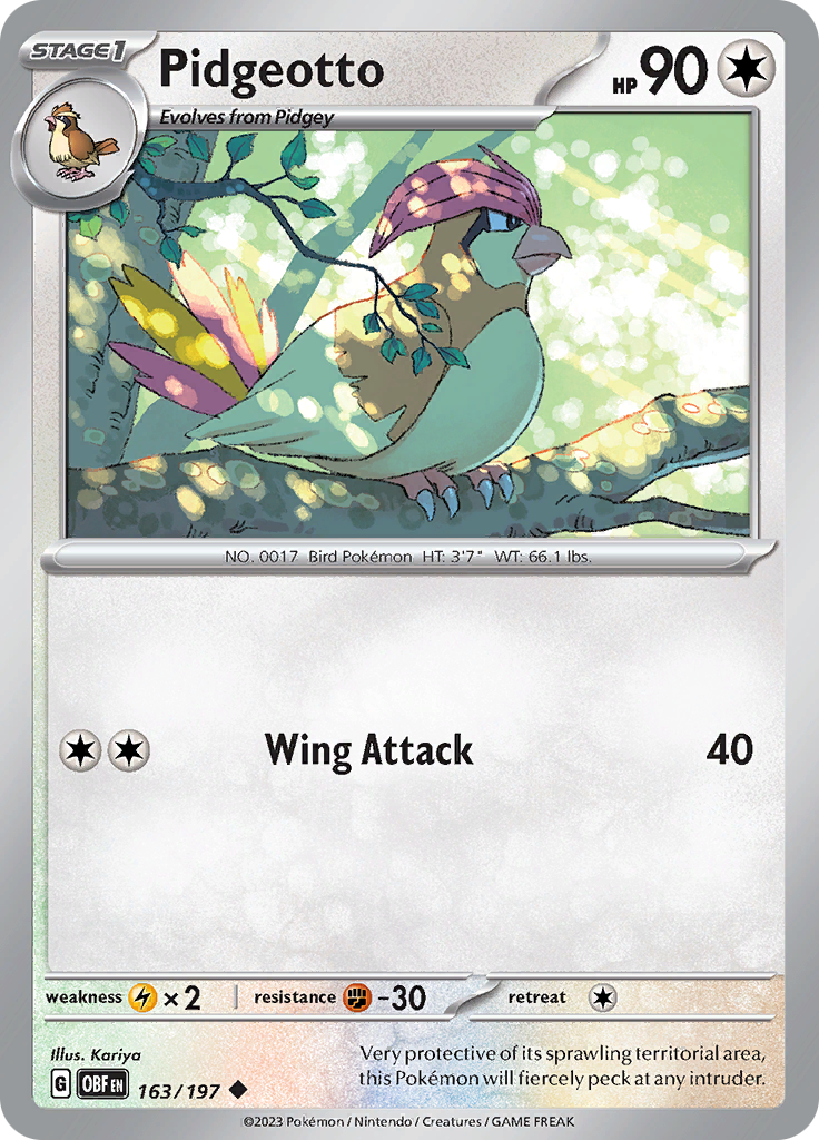 Pidgeotto (163/197) [Scarlet & Violet: Obsidian Flames] | Gear Gaming Bentonville