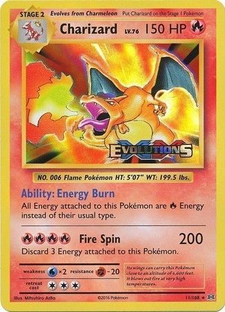 Charizard (11/108) (XY Evolutions Prerelease) [XY: Black Star Promos] | Gear Gaming Bentonville