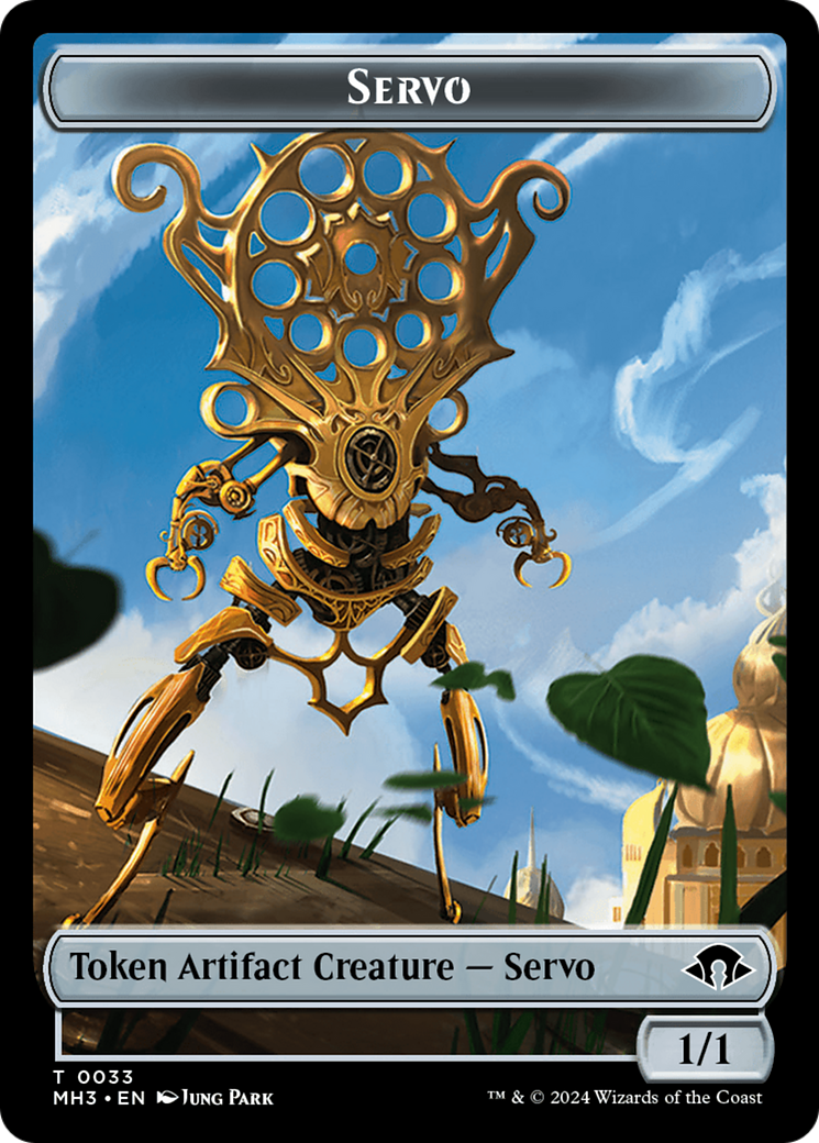 Phyrexian Myr (Ripple Foil) // Servo Double-Sided Token [Modern Horizons 3 Commander Tokens] | Gear Gaming Bentonville