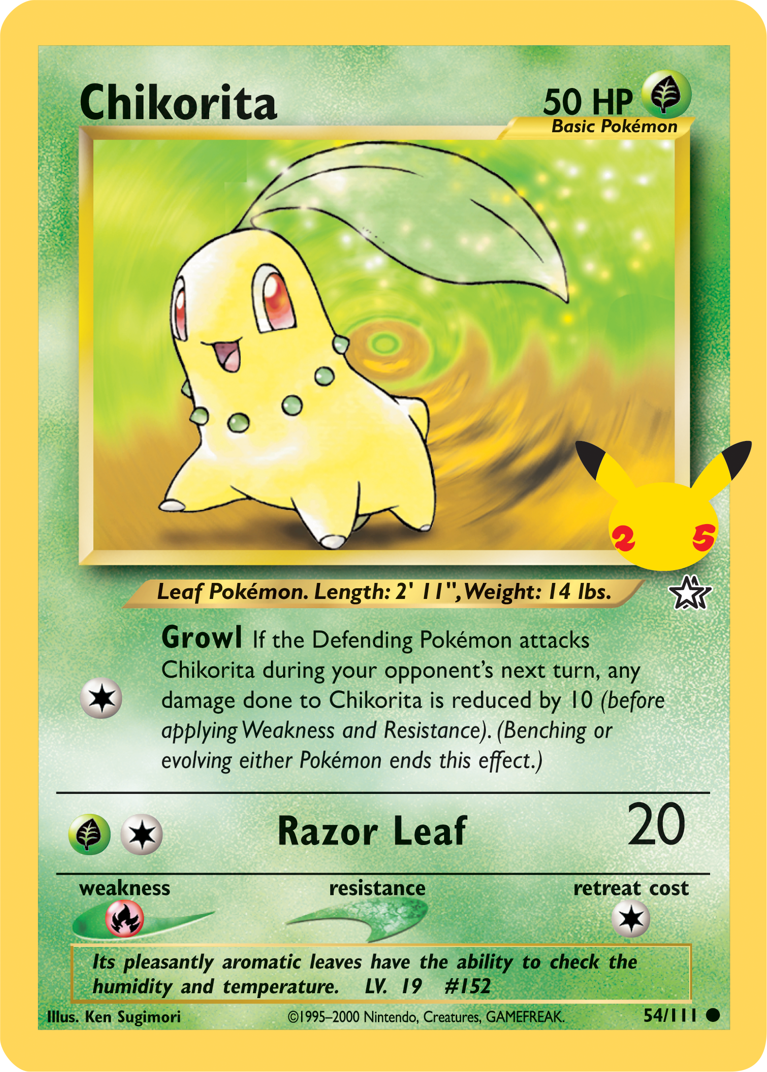 Chikorita (54/111) (Jumbo Card) [First Partner Pack] | Gear Gaming Bentonville