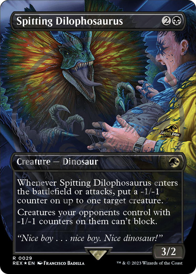 Spitting Dilophosaurus (Emblem) (Borderless) [Jurassic World Collection Tokens] | Gear Gaming Bentonville