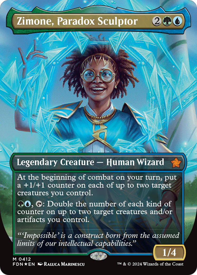 Zimone, Paradox Sculptor (Borderless) (Mana Foil) [Foundations] | Gear Gaming Bentonville