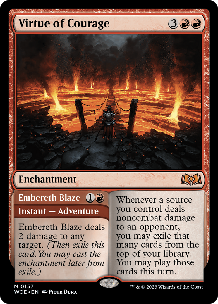 Virtue of Courage // Embereth Blaze [Wilds of Eldraine] | Gear Gaming Bentonville