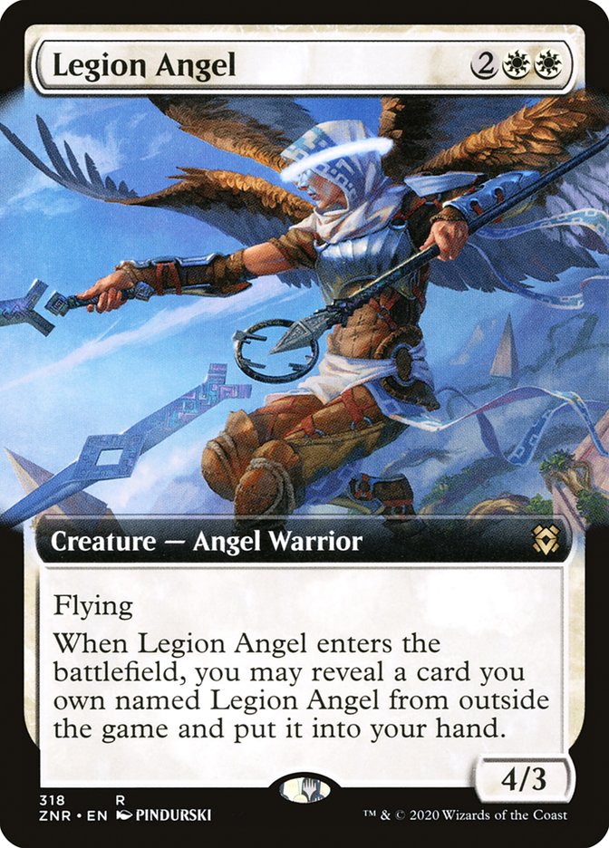 Legion Angel (Extended Art) [Zendikar Rising] | Gear Gaming Bentonville