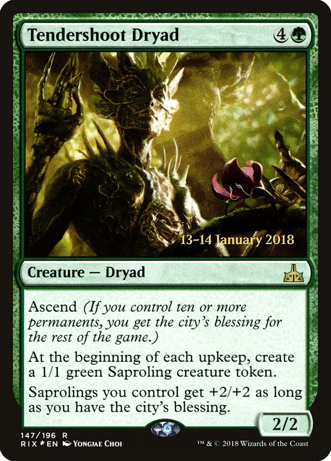 Tendershoot Dryad [Rivals of Ixalan Prerelease Promos] | Gear Gaming Bentonville