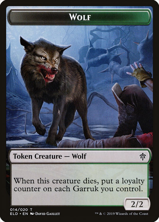 Wolf Token [Throne of Eldraine Tokens] | Gear Gaming Bentonville