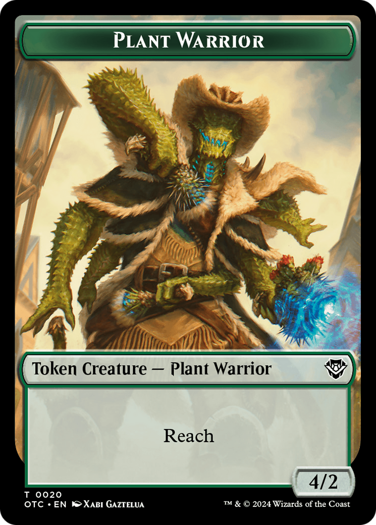 Plant Warrior // Plant Double-Sided Token [Outlaws of Thunder Junction Commander Tokens] | Gear Gaming Bentonville