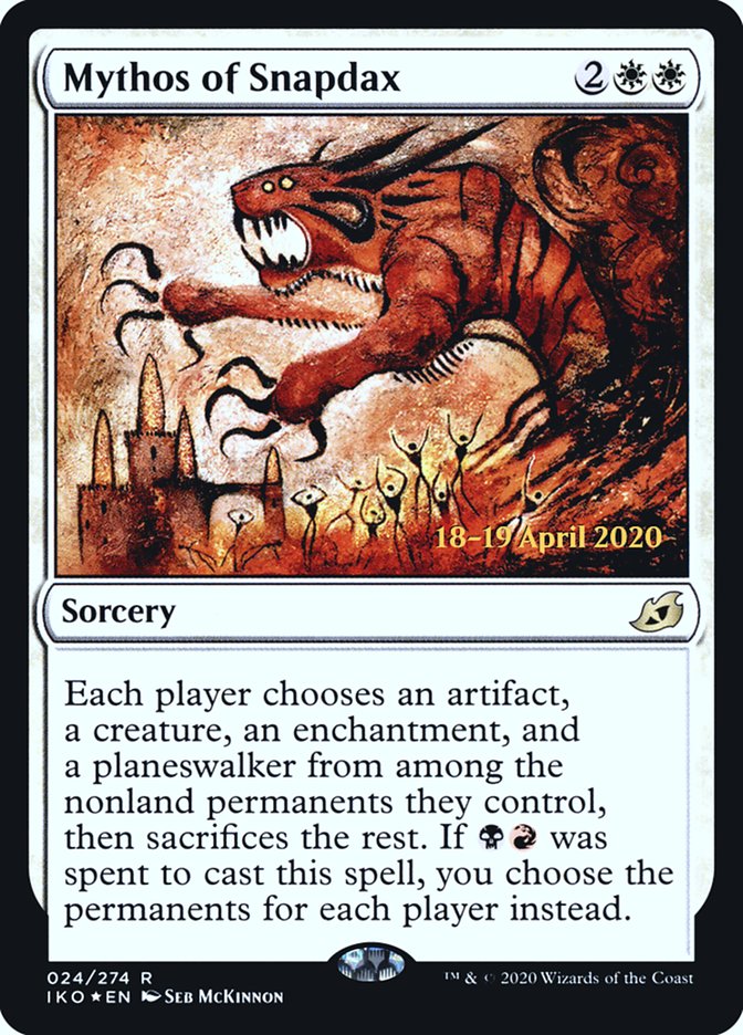 Mythos of Snapdax [Ikoria: Lair of Behemoths Prerelease Promos] | Gear Gaming Bentonville