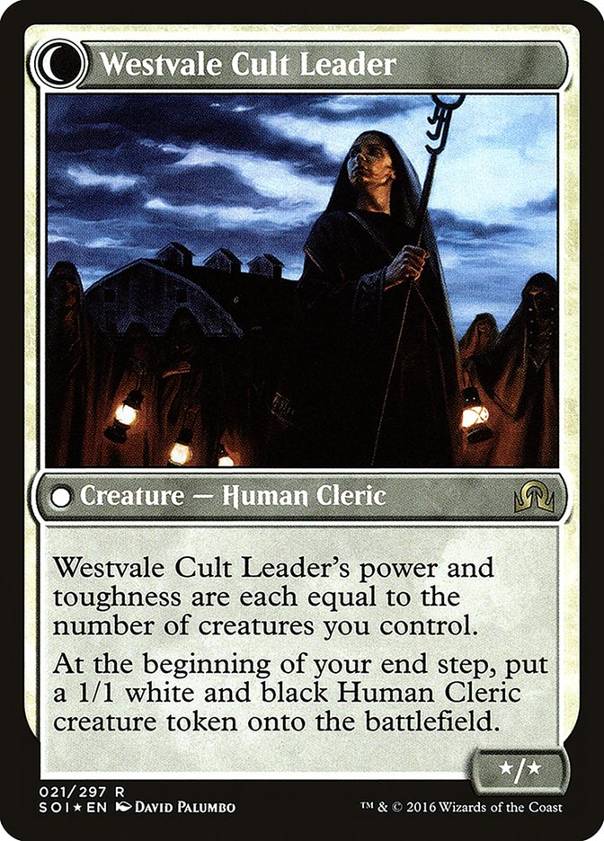 Hanweir Militia Captain // Westvale Cult Leader [Shadows over Innistrad Prerelease Promos] | Gear Gaming Bentonville