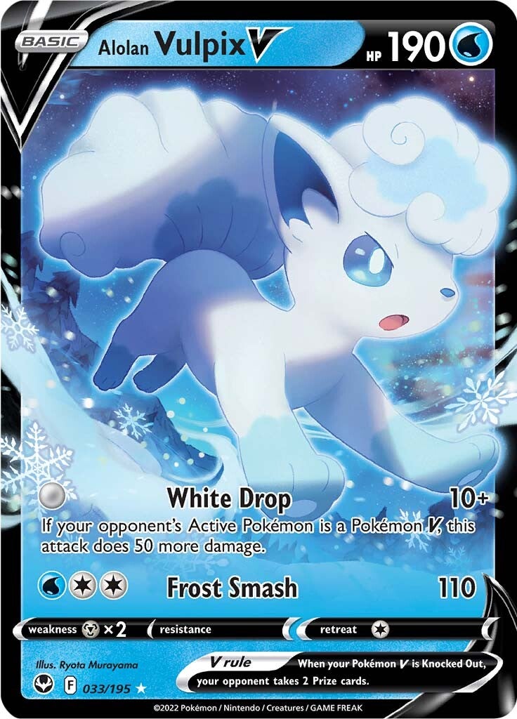 Alolan Vulpix V (033/195) [Sword & Shield: Silver Tempest] | Gear Gaming Bentonville