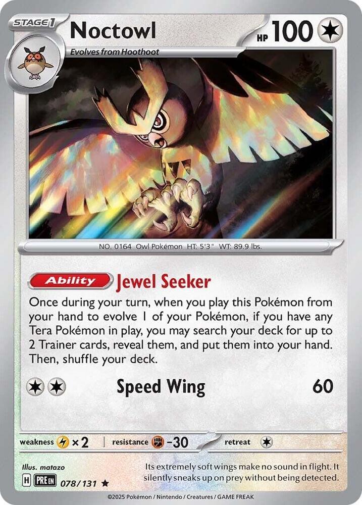 Noctowl (078/131) [Scarlet & Violet: Prismatic Evolutions] | Gear Gaming Bentonville