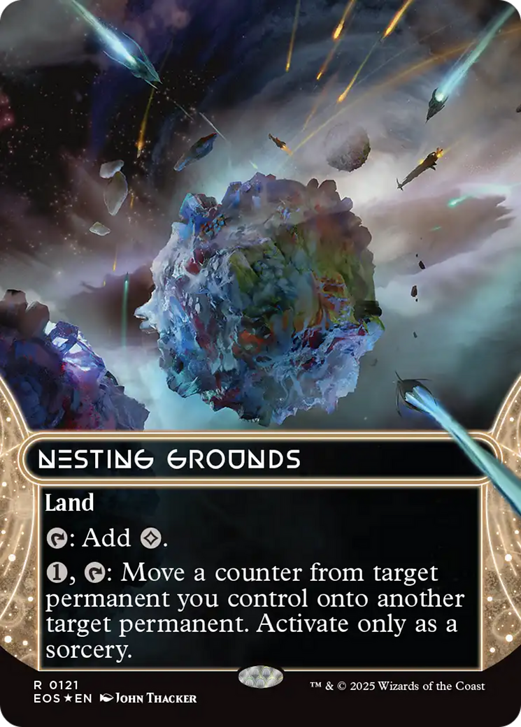Nesting Grounds (0121) (Borderless) (Galaxy Foil) [Edge of Eternities: Stellar Sights] | Gear Gaming Bentonville