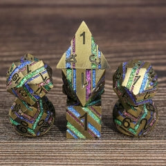 Gold Rainbows Metal 7pcs Dice Set | Gear Gaming Bentonville