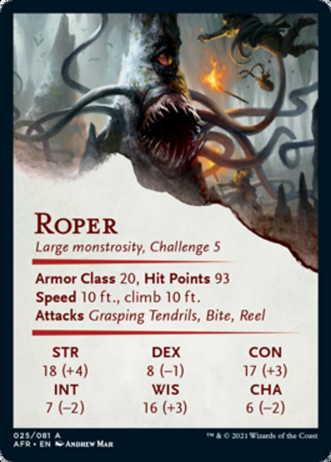 Roper Art Card (Gold-Stamped Signature) [Dungeons & Dragons: Adventures in the Forgotten Realms Art Series] | Gear Gaming Bentonville