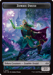 Treasure // Zombie Druid Double-Sided Token [Tarkir: Dragonstorm Tokens] | Gear Gaming Bentonville