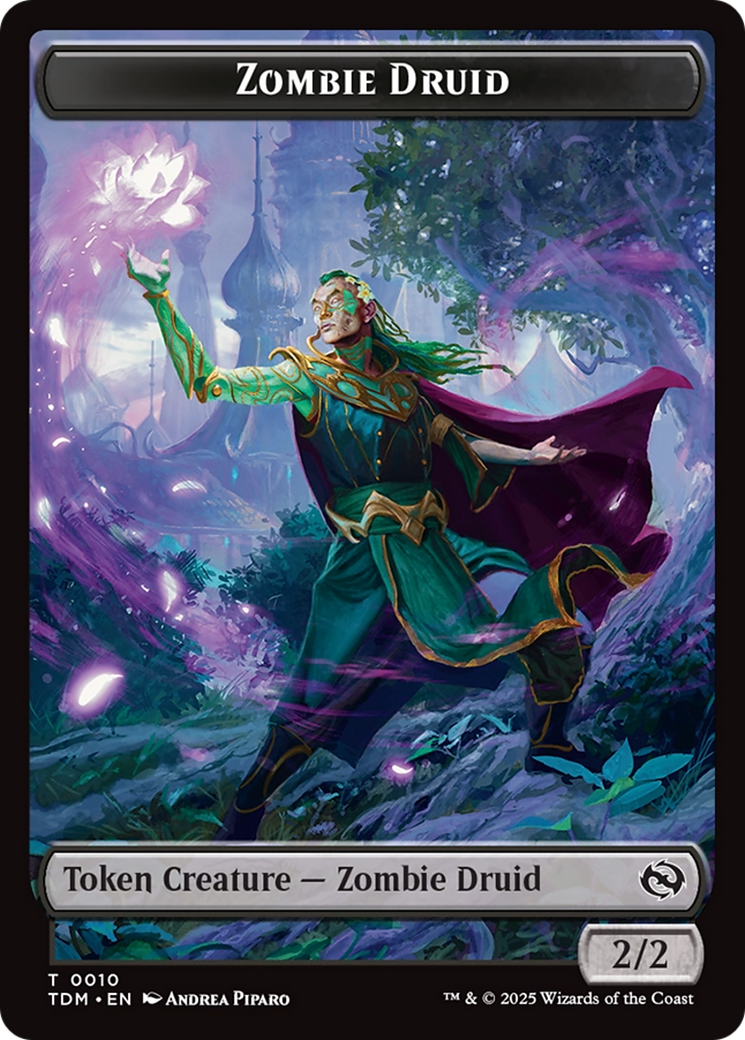 Zombie Druid // Treasure Double-Sided Token [Tarkir: Dragonstorm Tokens] | Gear Gaming Bentonville