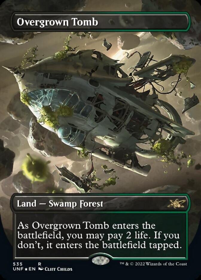 Overgrown Tomb (Borderless) (Galaxy Foil) [Unfinity] | Gear Gaming Bentonville