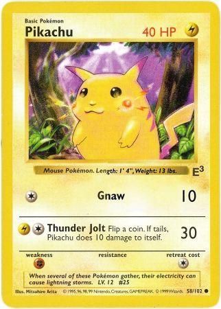 Pikachu (58/102) (E3 Stamped Promo with Red Cheeks) [Miscellaneous Cards] | Gear Gaming Bentonville