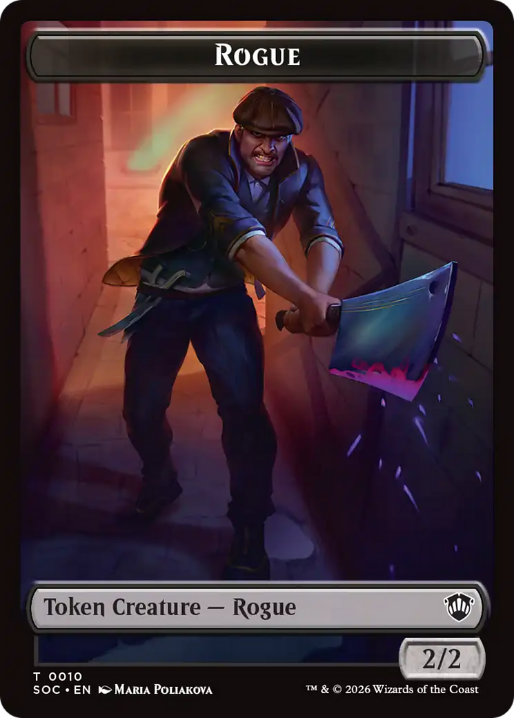 Spirit (0025) // Rogue Double-Sided Token [Secrets of Strixhaven Commander Tokens] | Gear Gaming Bentonville