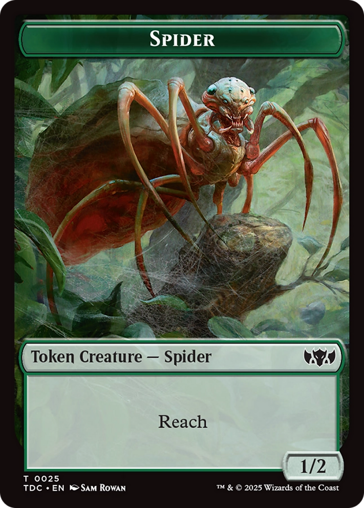 Wall // Spider Double-Sided Token [Tarkir: Dragonstorm Commander Tokens] | Gear Gaming Bentonville