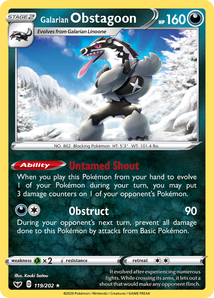 Galarian Obstagoon (119/202) [Sword & Shield: Base Set] | Gear Gaming Bentonville