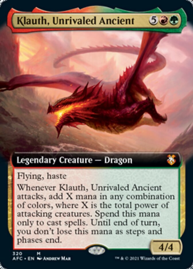 Klauth, Unrivaled Ancient (Extended Art) [Dungeons & Dragons: Adventures in the Forgotten Realms Commander] | Gear Gaming Bentonville
