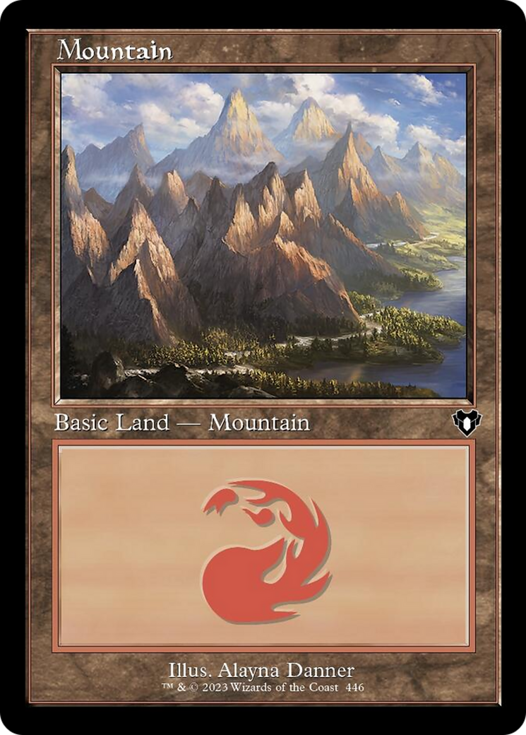 Mountain (446) (Retro) [Commander Masters] | Gear Gaming Bentonville