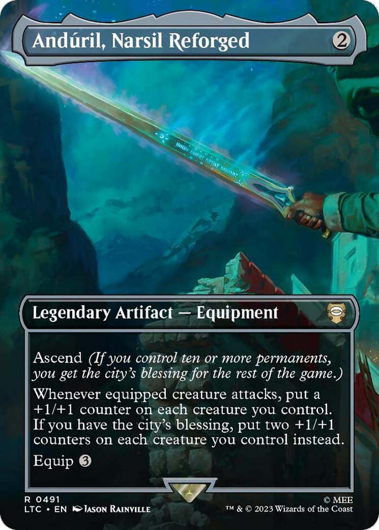 Anduril, Narsil Reforged (Borderless) [The Lord of the Rings: Tales of Middle-Earth Commander] | Gear Gaming Bentonville