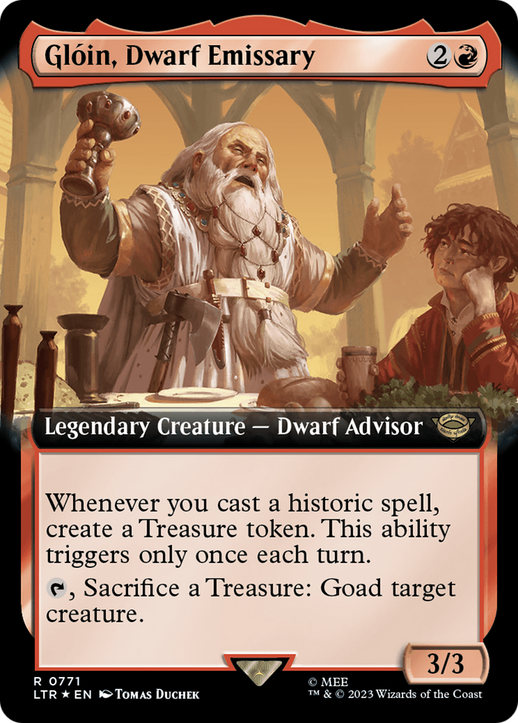 Gloin, Dwarf Emissary (Extended Art) (Surge Foil) [The Lord of the Rings: Tales of Middle-Earth] | Gear Gaming Bentonville