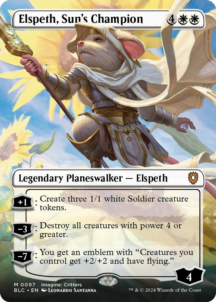 Elspeth, Sun's Champion (Borderless) [Bloomburrow Commander] | Gear Gaming Bentonville