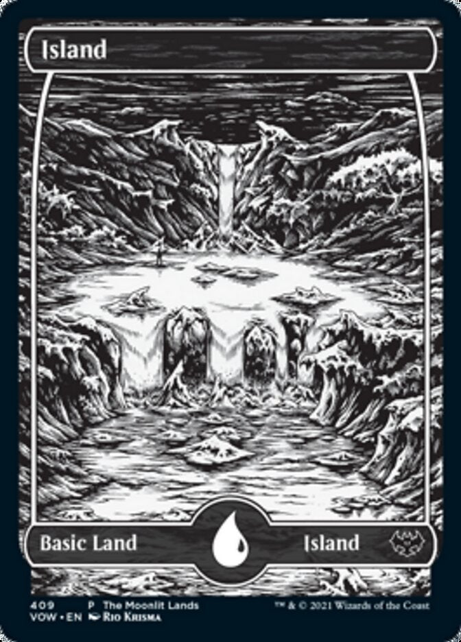 Island (The Moonlit Lands) (Foil Etched) [Innistrad: Crimson Vow Promos] | Gear Gaming Bentonville