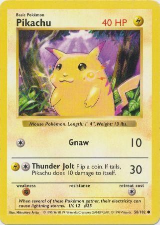 Pikachu (58/102) [Base Set Shadowless Unlimited] | Gear Gaming Bentonville