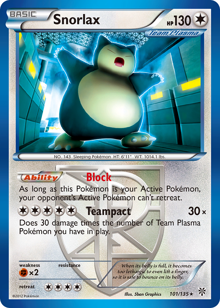 Snorlax (101/135) [Black & White: Plasma Storm] | Gear Gaming Bentonville