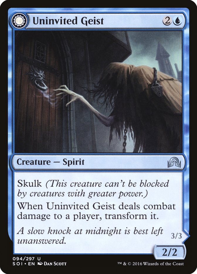 Uninvited Geist // Unimpeded Trespasser [Shadows over Innistrad] | Gear Gaming Bentonville